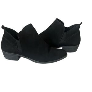 SO Black Suede Ankle Booties, Size 9